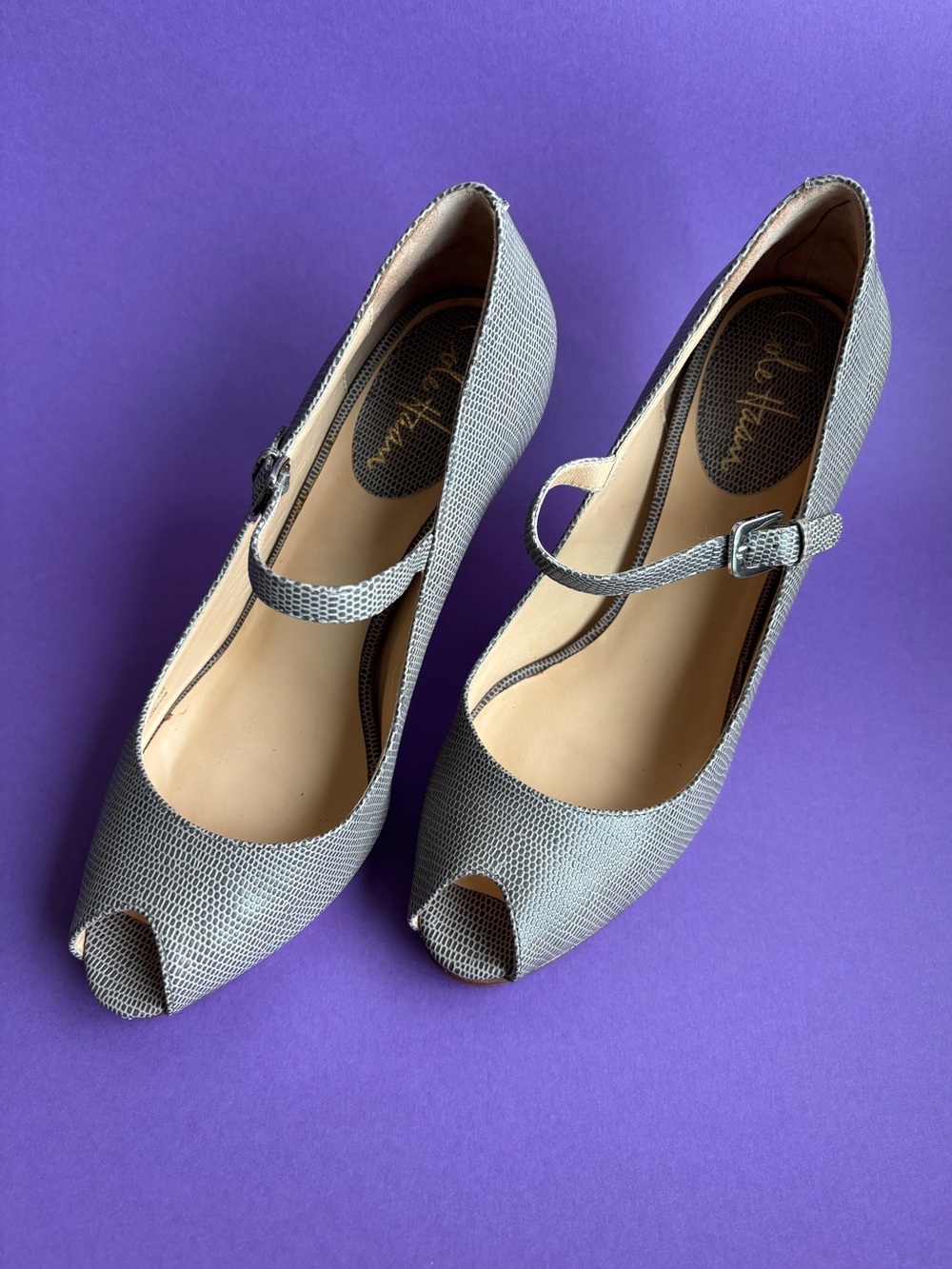 Cole Haan x Nike Air - Grey Peep-Toe Mary Jane Heels - Women's Size 7